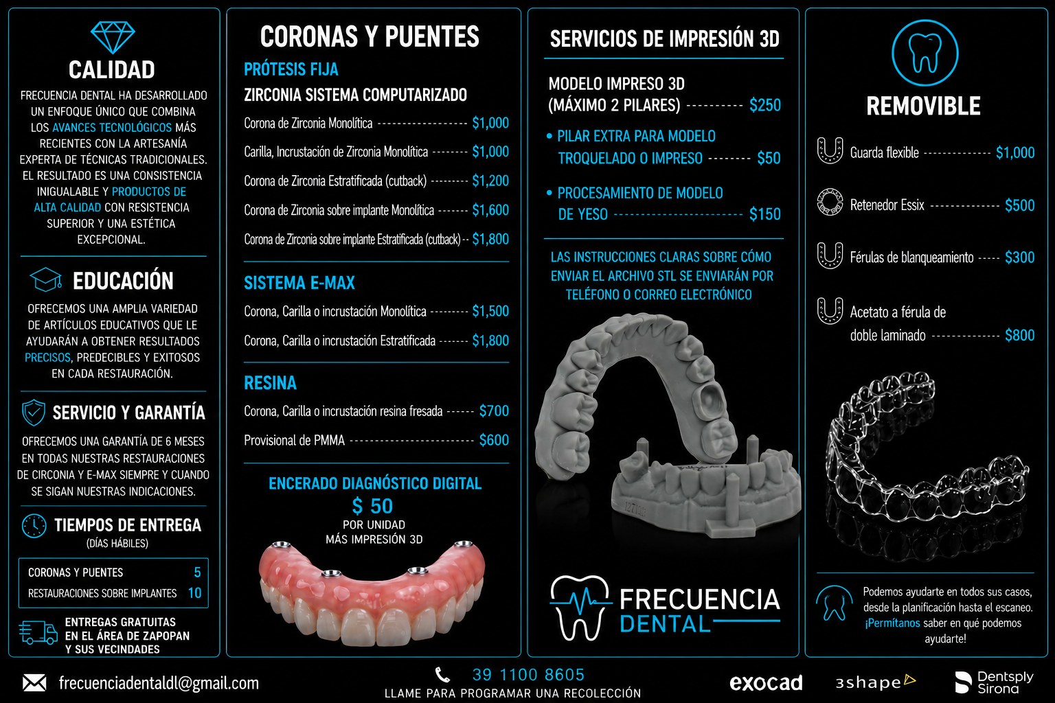Lista de servicios y precios